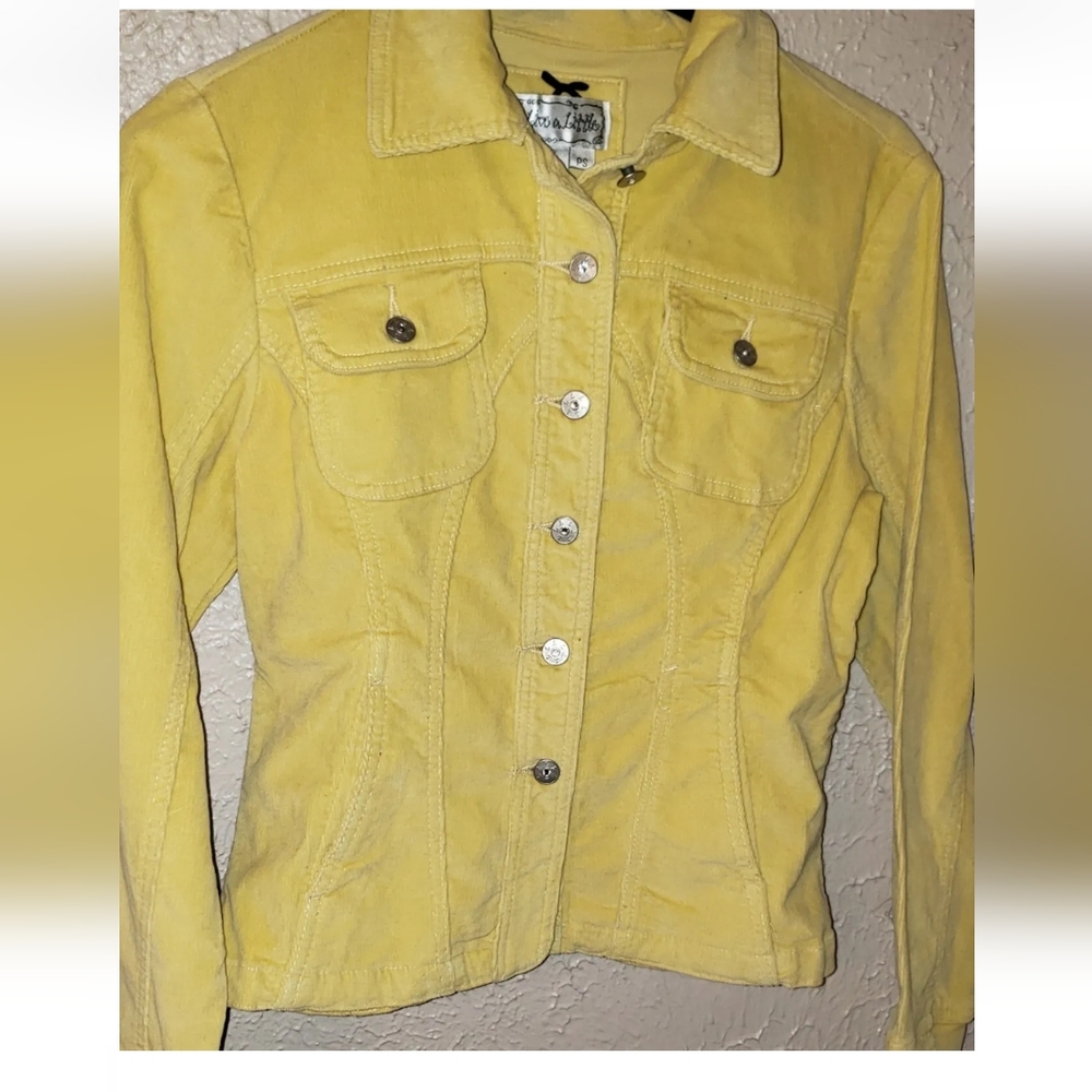 ADORABLE WMNS/ JRS LIVE A LITTLE YELLOW CORDUROY COTTON JACKET SZ. PS.